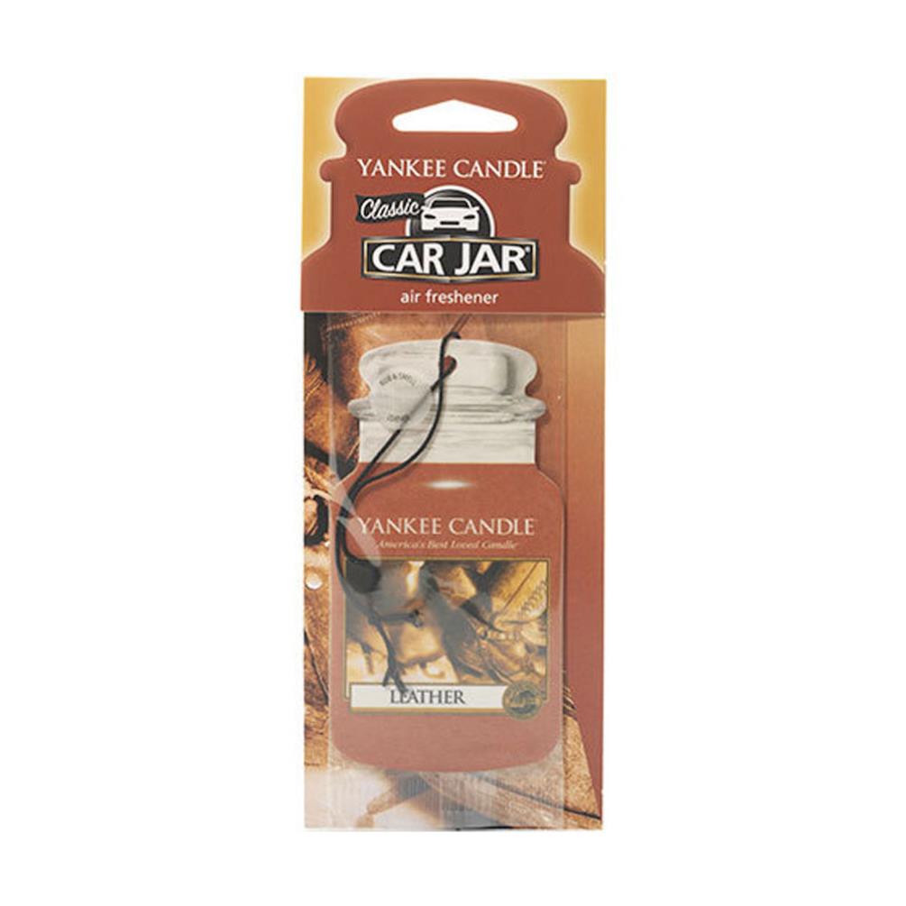 Yankee Candle Leather Car Jar Air Freshener Extra Image 1